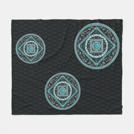 Couverture polaire Mandala du Verseau (Devant (Horizontal))