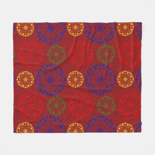 Couverture Polaire Mandala enneigé à texture simple (Devant (Horizontal))