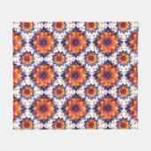 Couverture Polaire Mandala-Fleurs (Devant (Horizontal))