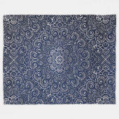 Couverture Polaire Mandala Floral Argent (Devant (Horizontal))