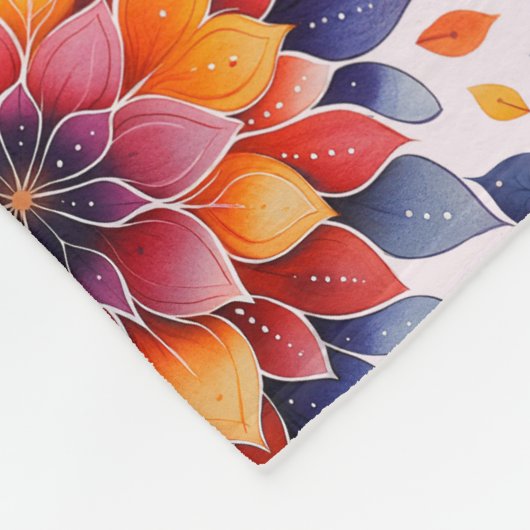 Couverture Polaire Mandala florale (Coin)