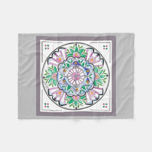Couverture Polaire Mandala Floribunda (Devant (Horizontal))