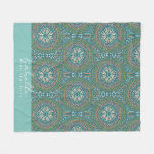 Couverture Polaire Mandala Green (Devant (Horizontal))