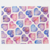 Couverture Polaire Mandala Hearts Motif (Devant (Horizontal))