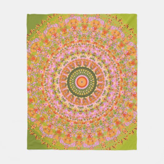 Couverture Polaire Mandala heureux de hippie (Devant)