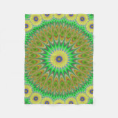 Couverture Polaire Mandala jaune de fleur (Devant)