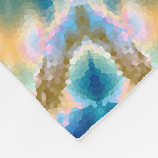 Couverture Polaire Mandala jaune turquoise (Coin)