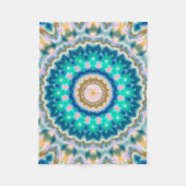 Couverture Polaire Mandala jaune turquoise (Devant)