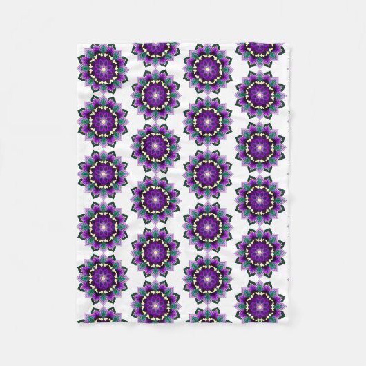 Couverture Polaire Mandala Motif 02 en violet (Devant)