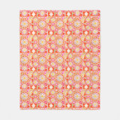 Couverture Polaire Mandala Motif, Coral Rouge, Rose, Or (Devant)