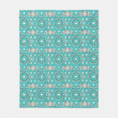 Couverture Polaire Mandala Motif, Turquoise, gris argenté et blanc (Devant)