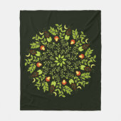 Couverture Polaire Mandala plante feuille de champignons potion de so (Devant)