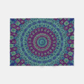 Couverture Polaire Mandala pourpre, bleu et vert (Devant (Horizontal))