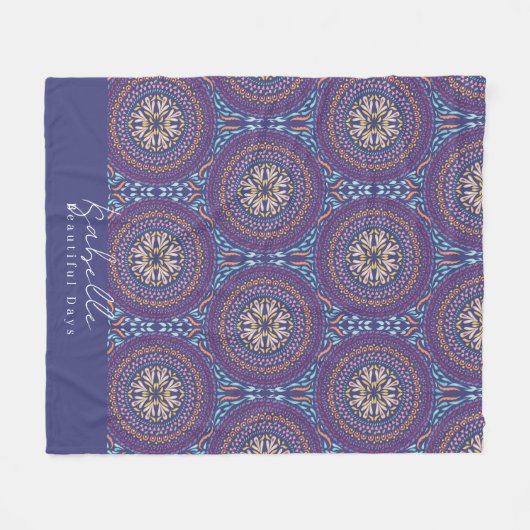 Couverture Polaire Mandala Purple (Devant (Horizontal))