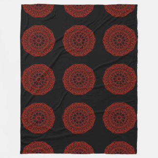 Couverture Polaire Mandala rouge