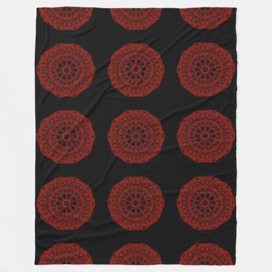 Couverture Polaire Mandala rouge (Devant)