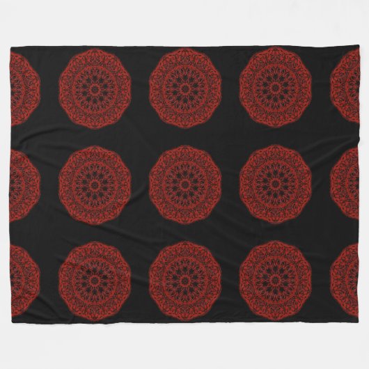 Couverture Polaire Mandala rouge (Devant (Horizontal))