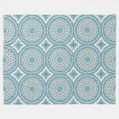 Couverture Polaire Mandala Turquoise côtier et sable inspirée de l'oc (Devant (Horizontal))