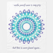 Couverture Polaire mandala turquoise ethnique. Texte (Devant)