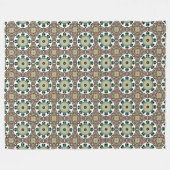 Couverture Polaire Mandala vert, blanc et marron (Devant (Horizontal))