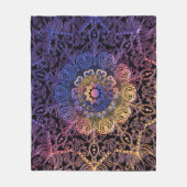 Couverture Polaire Mandala violet et jaune : dessin manuel (Devant)