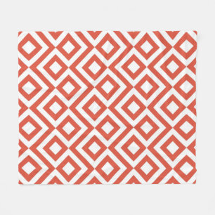 Couverture Polaire Mandre orange et blanc