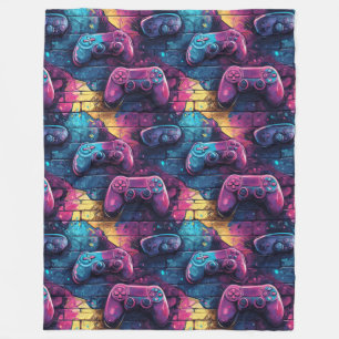 Couverture Polaire Manette de jeu Graffitti motif urbain Chambre de g
