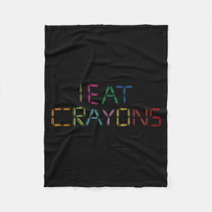 Couverture Polaire Mange des crayons drôle humour sarcastique déclara