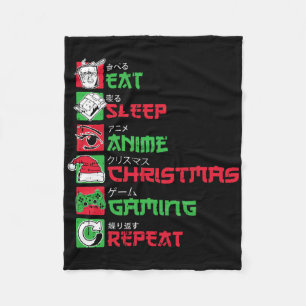 Couverture Polaire Manger Dormir Anime Jeux Noël Pyjama X-mas Holi