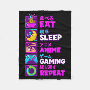 Couverture Polaire Manger Dormir Anime Jeux Répéter Kawaii Otaku Anim