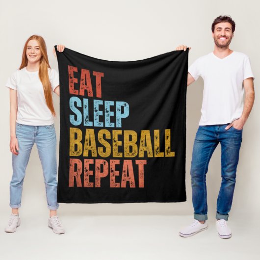 COUVERTURE POLAIRE MANGER DORMIR BASEBALL RÉPÉTER (En situation)