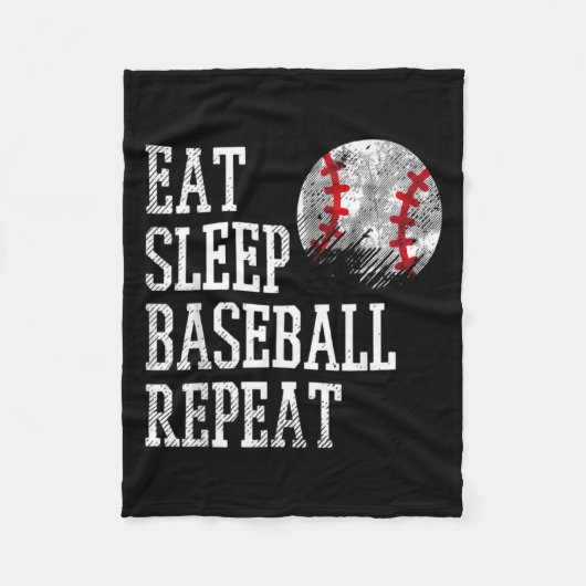 Couverture Polaire Manger Dormir Baseball Répéter Entraîneur Équipe J (Devant)