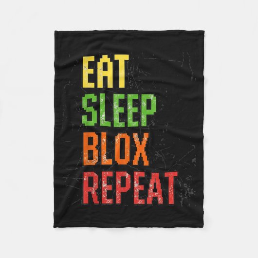 Couverture Polaire Manger Dormir Blox Répéter, Blox Gaming, Drôle de (Devant)