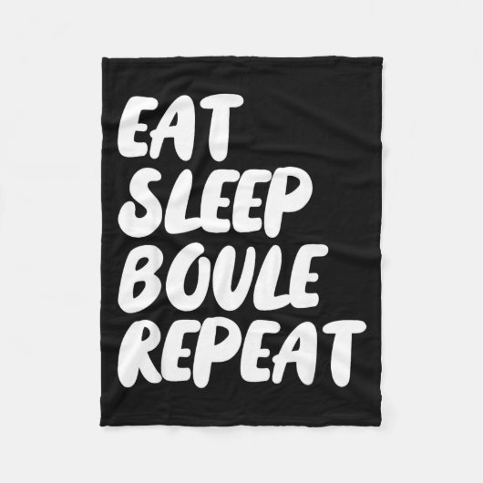 Couverture Polaire Manger Dormir Boule Répéter Citation Drôle Pétanqu (Devant)