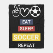 Couverture Polaire Manger, Dormir, Football, Répéter (Devant)