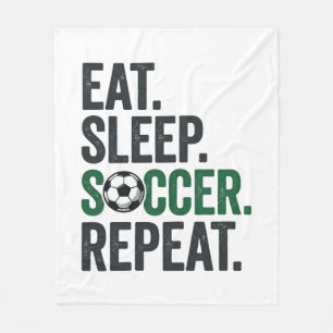 Couverture Polaire Manger Dormir Football Répéter Design T-Shirt Vint
