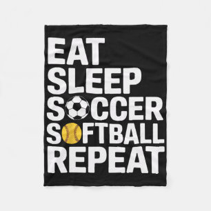 Couverture Polaire Manger Dormir Football Softll Répéter Maman Entraî
