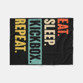 Couverture Polaire Manger Dormir Kickbox Répéter Rétro Kickboxing Box (Devant (Horizontal))