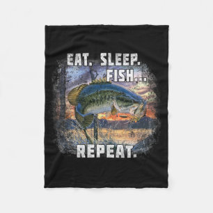 Couverture Polaire Manger Dormir Poisson Répéter Chemise Pêche Pêcheu