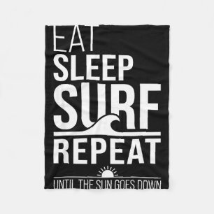 Couverture Polaire Manger dormir surfer répéter drôle surfeur plage o