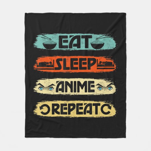 Couverture Polaire Manger Sleep Anime Répéter Ramen Kawaii Japonais M