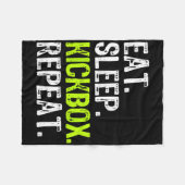 Couverture Polaire Manger Sleep Kickbox Répéter Kickboxing Boxing Fu (Devant (Horizontal))