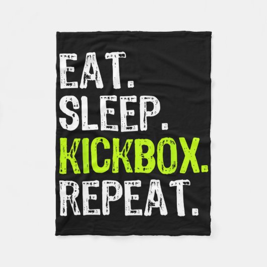 Couverture Polaire Manger Sleep Kickbox Répéter Kickboxing Boxing Fu (Devant)