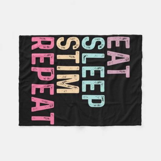 Couverture Polaire Manger Sleep Stim Répéter Sensibilisation sur l'au (Devant (Horizontal))