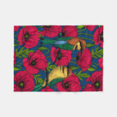 Couverture Polaire Mangeurs d'abeilles et pavots (Devant (Horizontal))
