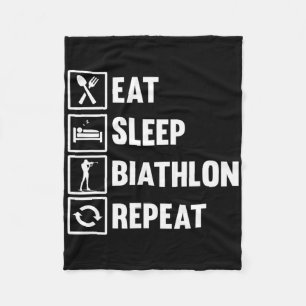 Couverture Polaire Mangez Le Biathlon Du Sommeil Répétez Le Motif Pou