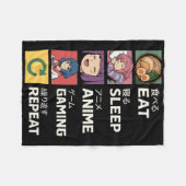 Couverture Polaire Mangez Sleep Anime Jeu Répéter (Devant (Horizontal))