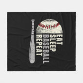 Couverture Polaire Mangez Sleep Baseball Répéter Funny Baseball Playe (Devant (Horizontal))