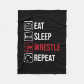 Couverture Polaire Mangez Sleep Lutte Répétez Femmes Hommes Ados Garç (Devant)