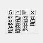 Couverture Polaire Mangez Sleep Waterski Répéter Waterski Water Ski W (Devant (Horizontal))